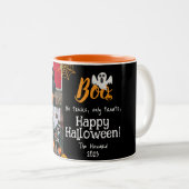 Boo-Kürbiskürbis-Jack-o-Laterne Halloween FotoColl Zweifarbige Tasse (VorderseiteRechts)