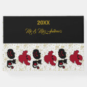 BOO Land Halloween Bash Black Cat Gold Glitzer Gästebuch (Rückseite)