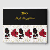 BOO Land Halloween Bash Black Cat Gold Glitzer Gästebuch (Rückseite)