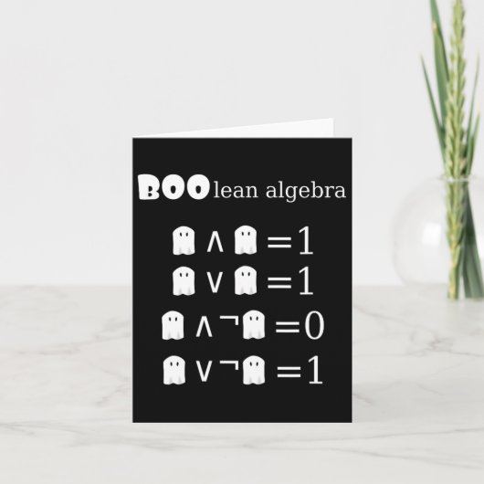 Boo-lean Algebra Halloween Mathe Karte (Vorderseite)