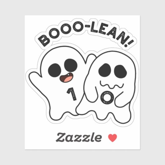 Boo-lean Funny Computer Ghost Boolean Pun Aufkleber (Blatt)
