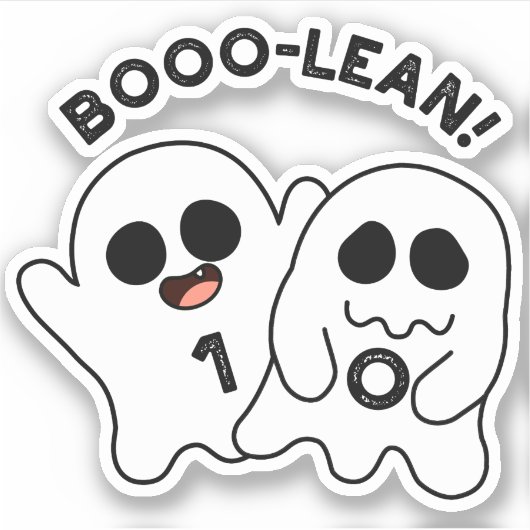 Boo-lean Funny Computer Ghost Boolean Pun Aufkleber (Vorderseite)