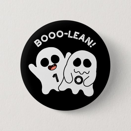 Boo-lean Funny Computer Ghost Boolean Pun Dark BG Button (Vorderseite)