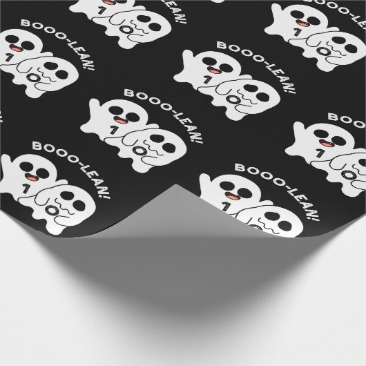 Boo-lean Funny Computer Ghost Boolean Pun Dark BG Geschenkpapier (Ecke)
