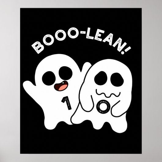 Boo-lean Funny Computer Ghost Boolean Pun Dark BG Poster (Vorne)