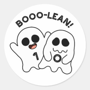 Boo-lean Funny Computer Ghost Boolean Pun Runder Aufkleber