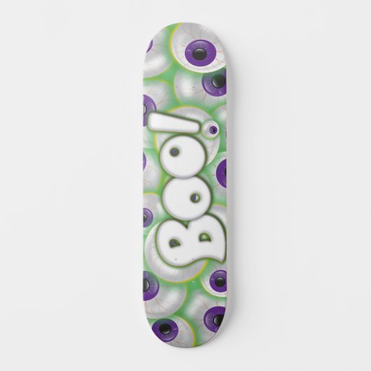 Boo Letting Lila glühende Monster Eyeballs Skateboard (Vorderseite)