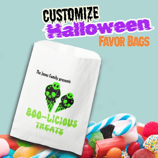 Boo-licious Leckereien Individuelle Name Geschenktütchen