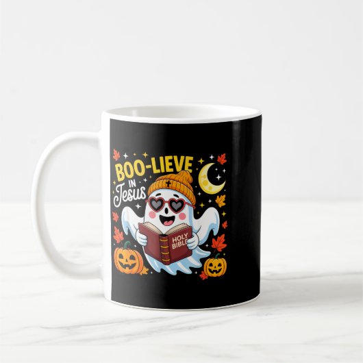 Boo-lieve In Jesus Ghost Christian Halloween Funny Kaffeetasse (Links)