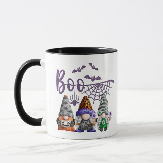 Boo Lila Glitzer Halloween Gnomes Tasse (Links)