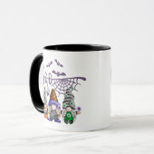 Boo Lila Glitzer Halloween Gnomes Tasse (Vorderseite Links)
