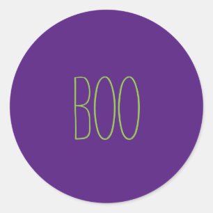 Boo lila grün spukhaft handgeschriebenes Halloween Runder Aufkleber