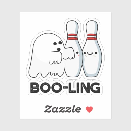 Boo-ling Funny Halloween Bowling Ghost Pun Aufkleber (Blatt)