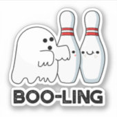 Boo-ling Funny Halloween Bowling Ghost Pun Aufkleber (Vorderseite)