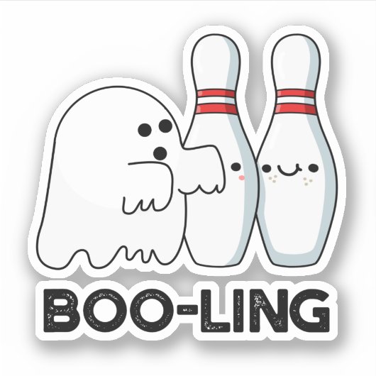 Boo-ling Funny Halloween Bowling Ghost Pun Aufkleber (Vorderseite)