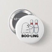 Boo-ling Funny Halloween Bowling Ghost Pun Button (Vorne & Hinten)