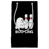 Boo-ling Funny Halloween Bowling Ghost Pun Dark BG Kleine Geschenktüte (Vorderseite)