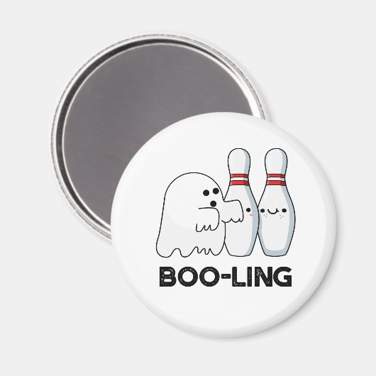 Boo-ling Funny Halloween Bowling Ghost Pun Magnet (Vorderseite/Rückseite)