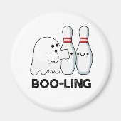 Boo-ling Funny Halloween Bowling Ghost Pun Magnet (Vorne)
