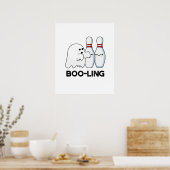 Boo-ling Funny Halloween Bowling Ghost Pun Poster (Küche)