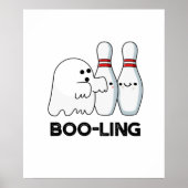 Boo-ling Funny Halloween Bowling Ghost Pun Poster (Vorne)