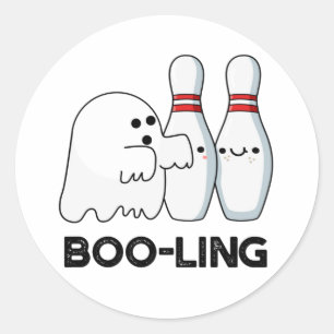 Boo-ling Funny Halloween Bowling Ghost Pun Runder Aufkleber