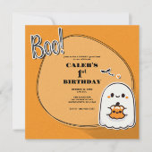 BOO! Little Ghost Halloween 1. Geburtstag Party Einladung (Vorderseite)