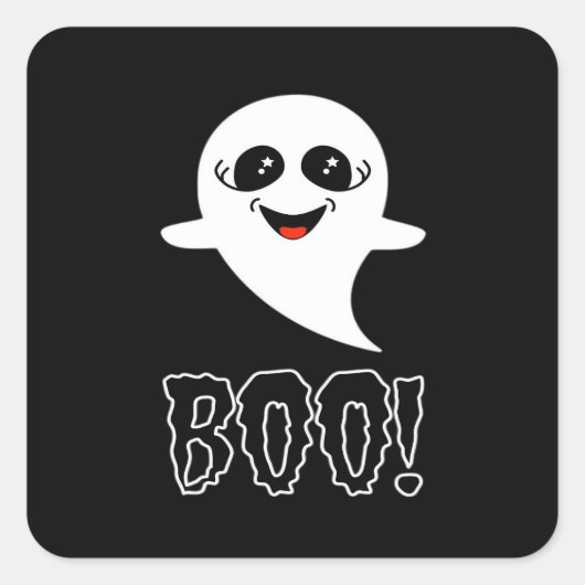 Boo! Little Halloween von Lucas Quadratischer Aufkleber (Vorderseite)