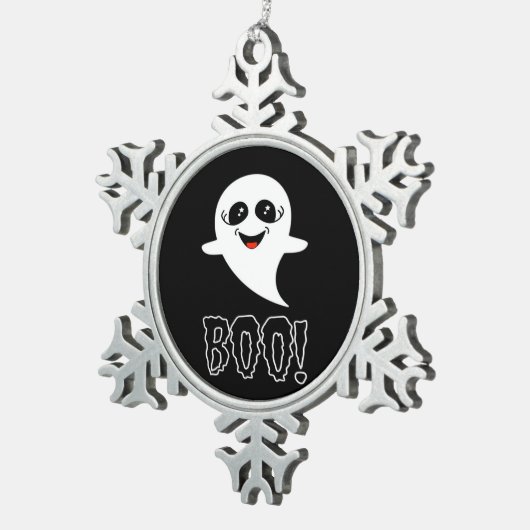Boo! Little Halloween von Lucas Schneeflocken Zinn-Ornament (Rechts)