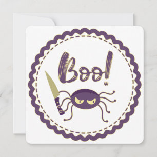Boo lustige Halloween-Spielmesser-Hand Feiertagskarte