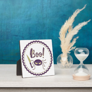 Boo lustige Halloween-Spielmesser-Hand Fotoplatte