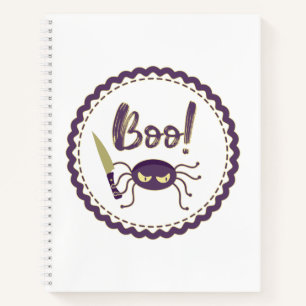 Boo lustige Halloween-Spielmesser-Hand Notizblock