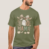 Boo Mama Halloween Coquette Bow Ghost Pumpkins T-Shirt (Vorderseite)