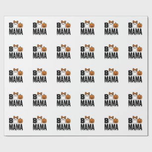 Boo Mama Halloween-Geist-Kürbis-Bogen-Design Geschenkpapier