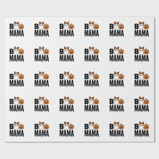 Boo Mama Halloween-Geist-Kürbis-Bogen-Design Geschenkpapier (Flach)
