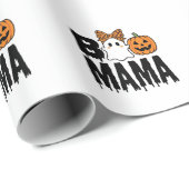 Boo Mama Halloween-Geist-Kürbis-Bogen-Design Geschenkpapier (Rolleneckpunkt)