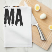 Boo Mama Halloween-Geist-Kürbis-Bogen-Design Geschirrtuch (Viertel Falte)