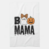 Boo Mama Halloween-Geist-Kürbis-Bogen-Design Geschirrtuch (Vertikal)