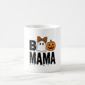 Boo Mama Halloween-Geist-Kürbis-Bogen-Design Kaffeetasse (Mittel)