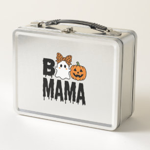Boo Mama Halloween-Geist-Kürbis-Bogen-Design Metall Brotdose