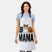 Boo Mama Halloween-Geist-Kürbis-Bogen-Design Schürze (Getragen)