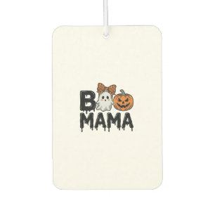 Boo Mama Halloween-Geist-Kürbis-Mama-Shirt-Design_ Autolufterfrischer