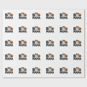 Boo Mama Halloween-Geist-Kürbis-Mama-Shirt-Design_ Geschenkpapier