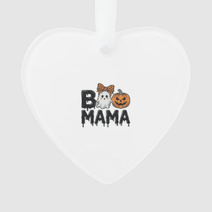 Boo Mama Halloween-Geist-Kürbis-Mama-Shirt-Design_ Ornament
