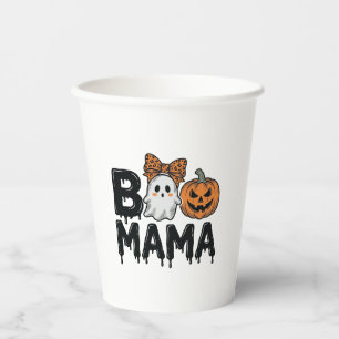 Boo Mama Halloween-Geist-Kürbis-Mutter-Shirt-Desig Pappbecher