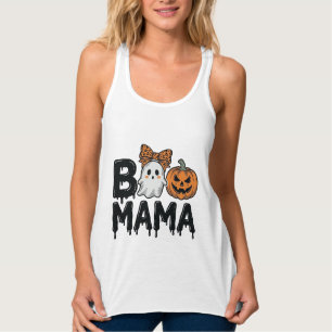 Boo Mama Halloween-Geist-Kürbis-Mutter-Shirt-Desig Tank Top