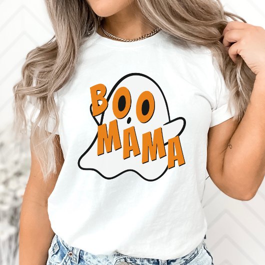 Boo Mama Mother Ghost Halloween White T-Shirt