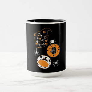 Boo-Maske Spinnen Hexe Kürbismuster Tasse