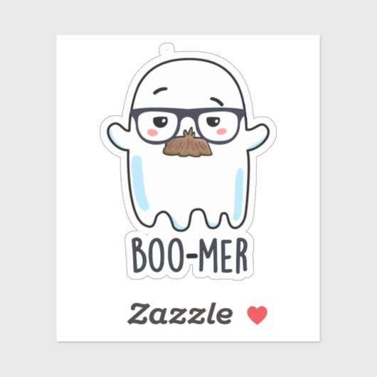 Boo-mer Funny Funny Middle Aged Ghost Pun Aufkleber (Blatt)