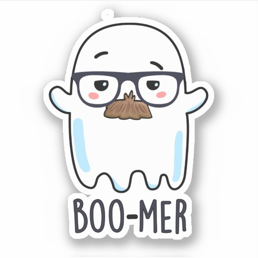Boo-mer Funny Funny Middle Aged Ghost Pun Aufkleber (Vorderseite)
